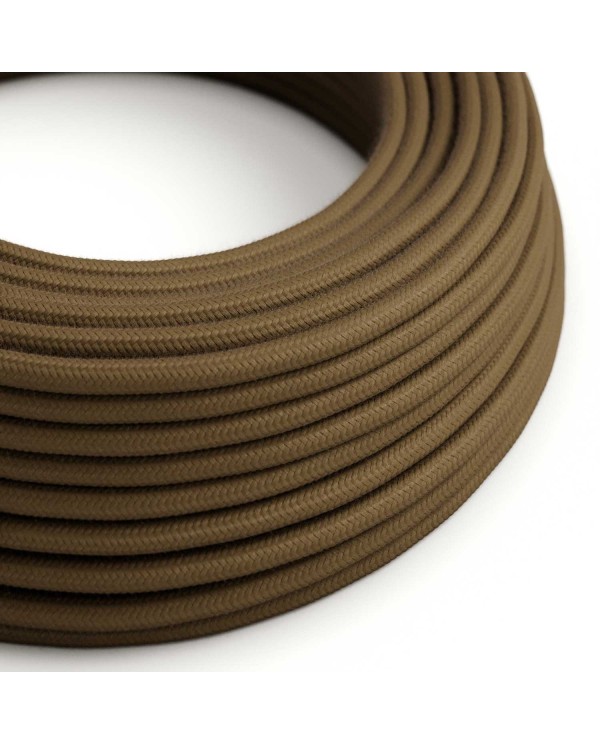 Cotton Espresso Brown Textile Cable - The Original Creative-Cables - RC13 round 2x0.75mm / 3x0.75mm