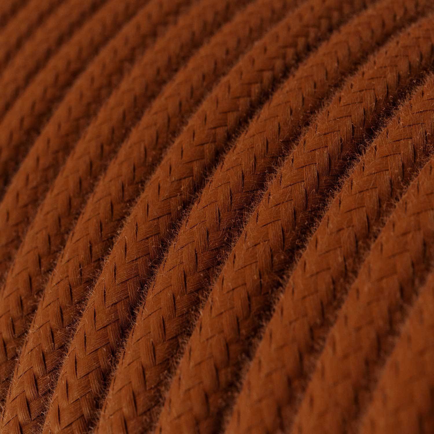 Cabo elétrico redondo revestido por tecido de algodão de cor sólida RC23 Cor de Veado