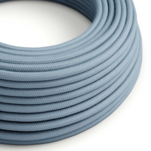 Cotton Ocean Blue Textile Cable - The Original Creative-Cables - RC53 round 2x0.75mm / 3x0.75mm