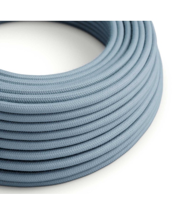Cotton Ocean Blue Textile Cable - The Original Creative-Cables - RC53 round 2x0.75mm / 3x0.75mm