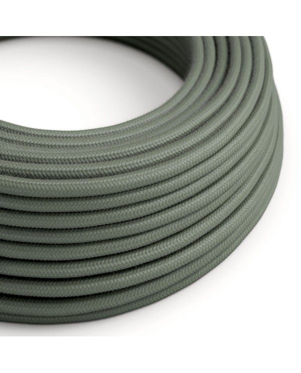 Cotton Sage Green Textile Cable - The Original Creative-Cables - RC63 round 2x0.75mm / 3x0.75mm