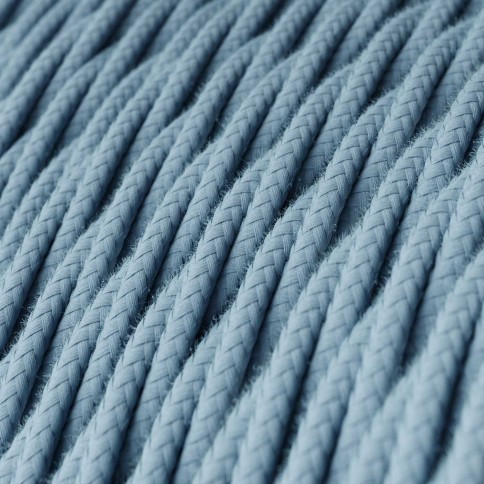 Cotton Ocean Blue Textile Cable - The Original Creative-Cables - TC53 braided 2x0.75mm / 3x0.75mm