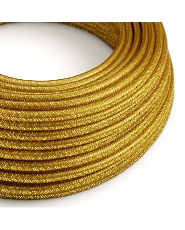 Glossy Gold Glitter Textile Cable - The Original Creative-Cables - RL05 round 2x0.75mm / 3x0.75mm