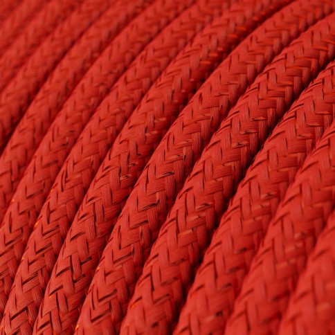 Glossy Fire Red Glitter Textile Cable - The Original Creative-Cables - RL09 round 2x0.75mm / 3x0.75mm