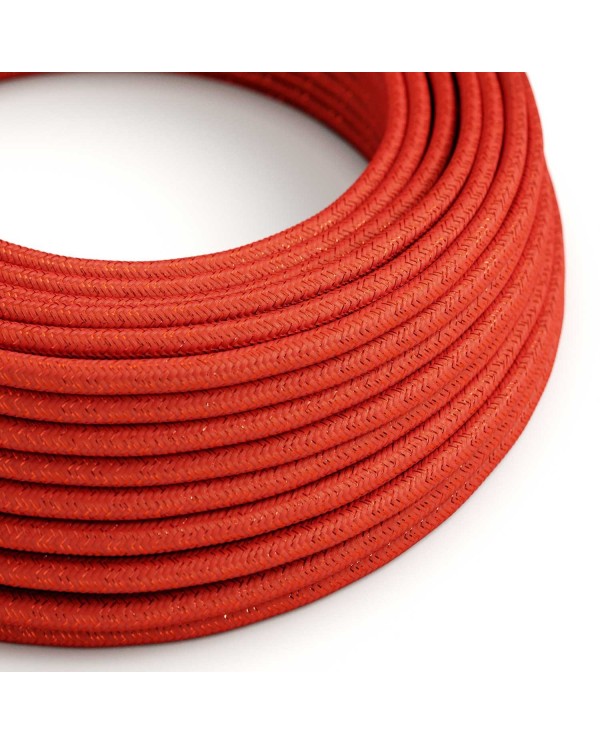 Glossy Fire Red Glitter Textile Cable - The Original Creative-Cables - RL09 round 2x0.75mm / 3x0.75mm
