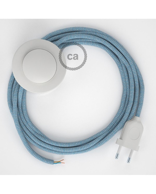 Wiring Pedestal, RD75 Blue Steward ZigZag Cotton and Natural Linen 3 m. Choose the colour of the switch and plug.
