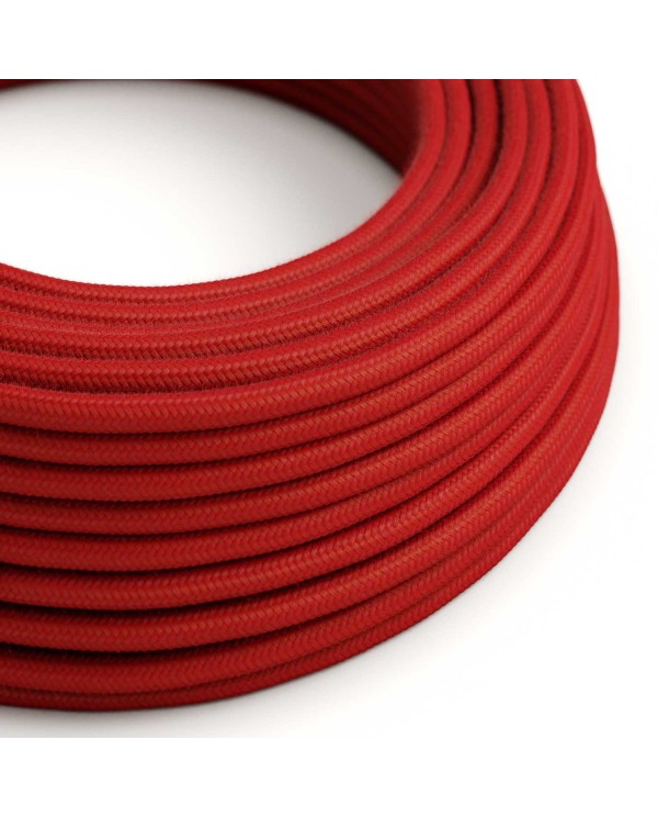 Cotton Fire Red Textile Cable - The Original Creative-Cables - RC35 round 2x0.75mm / 3x0.75mm