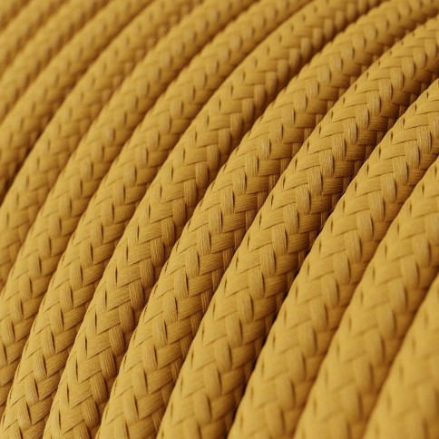 Glossy Mustard Yellow Textile Cable - The Original Creative-Cables - RM25 round 2x0.75mm / 3x0.75mm