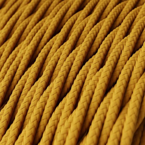Glossy Mustard Yellow Textile Cable - The Original Creative-Cables - TM25 braided 2x0.75mm / 3x0.75mm