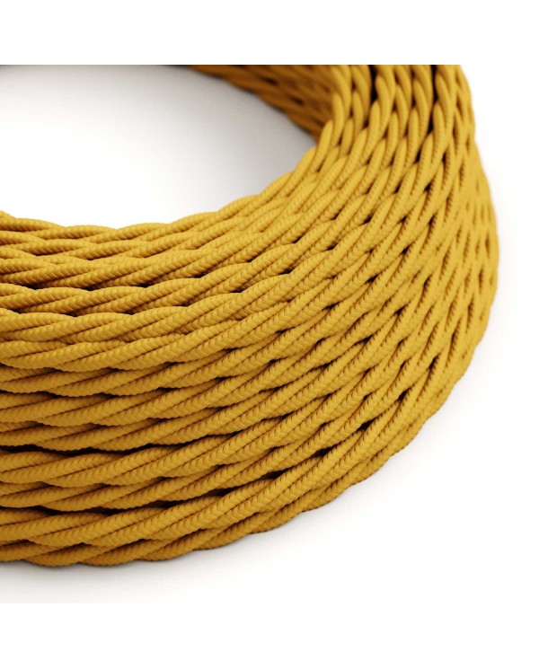 Glossy Mustard Yellow Textile Cable - The Original Creative-Cables - TM25 braided 2x0.75mm / 3x0.75mm
