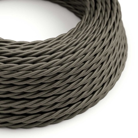 Glossy Dark Grey Textile Cable - The Original Creative-Cables - TM26 braided 2x0.75mm / 3x0.75mm