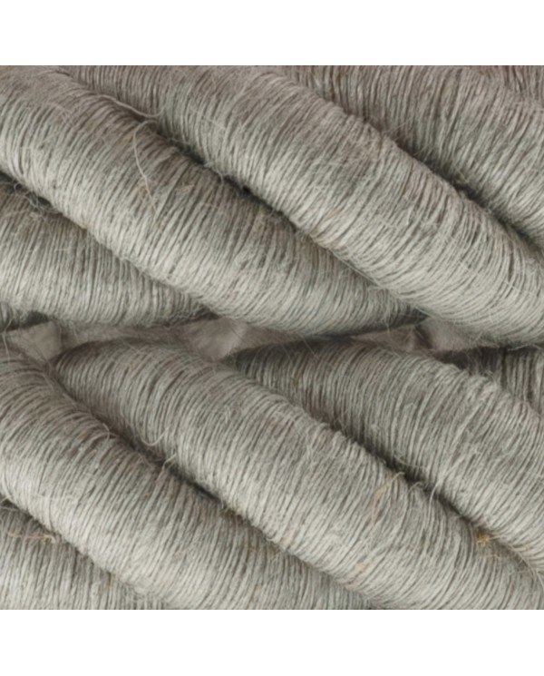 3XL electrical cord, electrical cable 3x0,75. Natural linen fabric covering. Diameter 30mm.