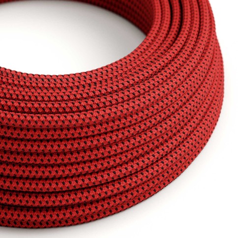 Glossy 3D Red Devil Textile Cable - The Original Creative-Cables - RT94 round 2x0.75mm / 3x0.75mm