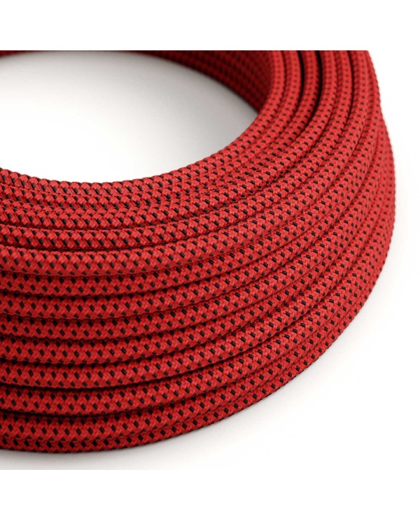 Glossy 3D Red Devil Textile Cable - The Original Creative-Cables - RT94 round 2x0.75mm / 3x0.75mm