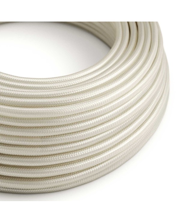 Glossy Pearl White Textile Cable - The Original Creative-Cables - RM00 round 2x0.75mm / 3x0.75mm