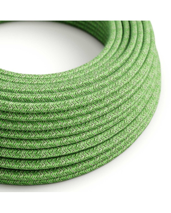 Cotton Bronte Green Textile Cable - The Original Creative-Cables - RX08 round 2x0.75mm / 3x0.75mm