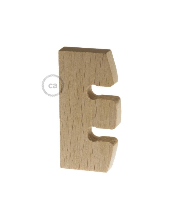 Suspension Lamp Height regulator in untreated neutral wood. Made in Italy.