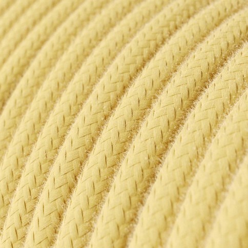 Cotton Yellow Pastel Textile Cable - The Original Creative-Cables - RC10 round 2x0.75mm / 3x0.75mm