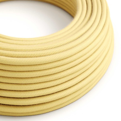 Cotton Yellow Pastel Textile Cable - The Original Creative-Cables - RC10 round 2x0.75mm / 3x0.75mm