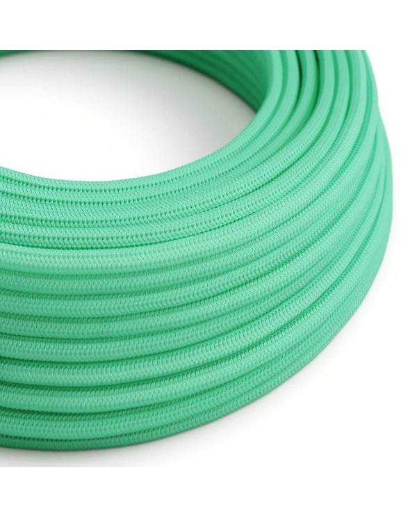 Glossy Aqua Green Textile Cable - The Original Creative-Cables - RH69 round 2x0.75mm / 3x0.75mm