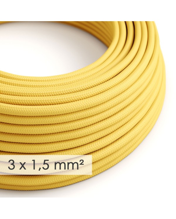 Large section electric cable 3x1,50 round - covered by rayon Yellow RM10
