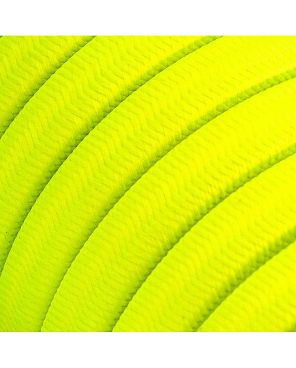 Electric cable for String Lights, covered by Rayon fabric Yellow Fluo CF10