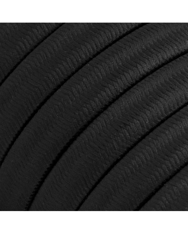 Electric cable for String Lights, covered by Rayon fabric Black CM04 - UV resistant