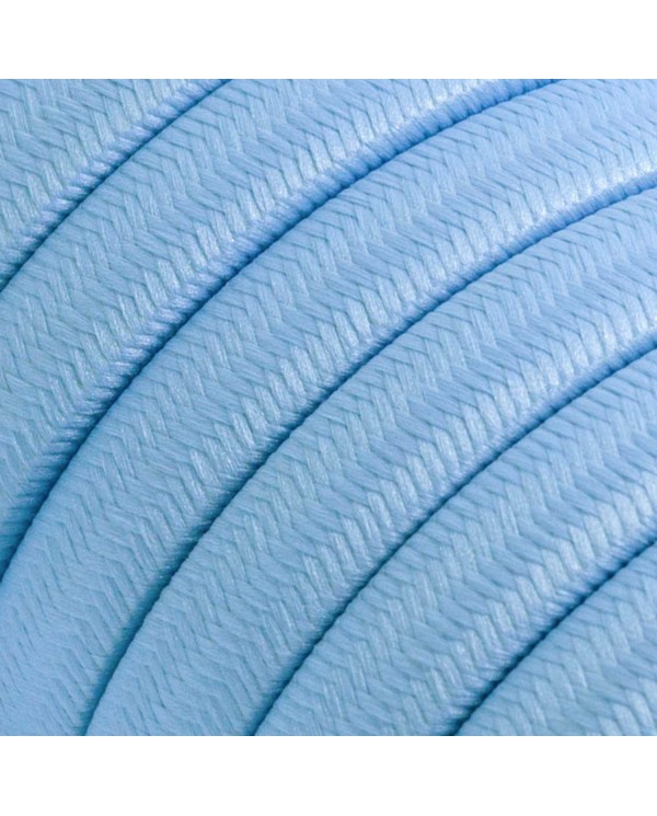 Electric cable for String Lights, covered by Rayon fabric Baby Azure CM17