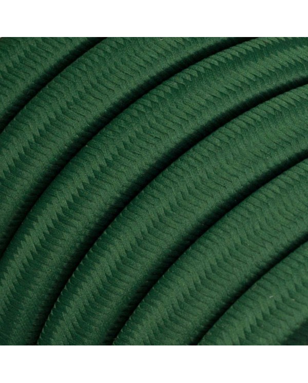 Πλακέ Υφασμάτινο Καλώδιο για Γιρλάντα Σκούρο Πράσινο CM21