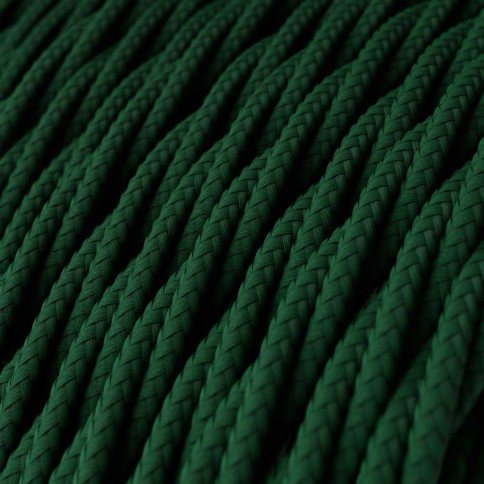 Glossy Forest Green Textile Cable - The Original Creative-Cables - TM21 braided 2x0.75mm / 3x0.75mm