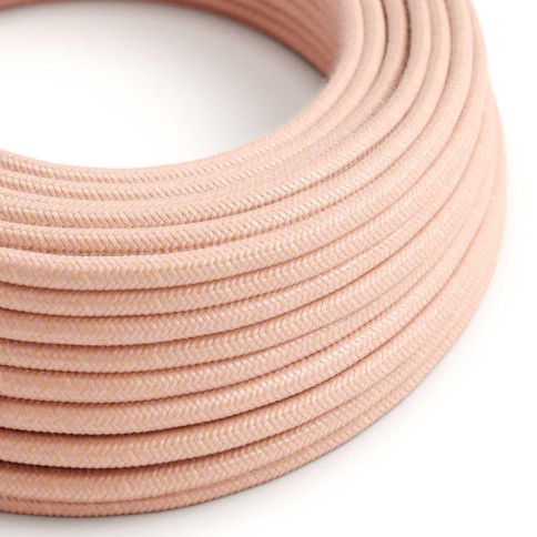 Cotton Salmon Pink Textile Cable - The Original Creative-Cables - RX13 round 2x0.75mm / 3x0.75mm