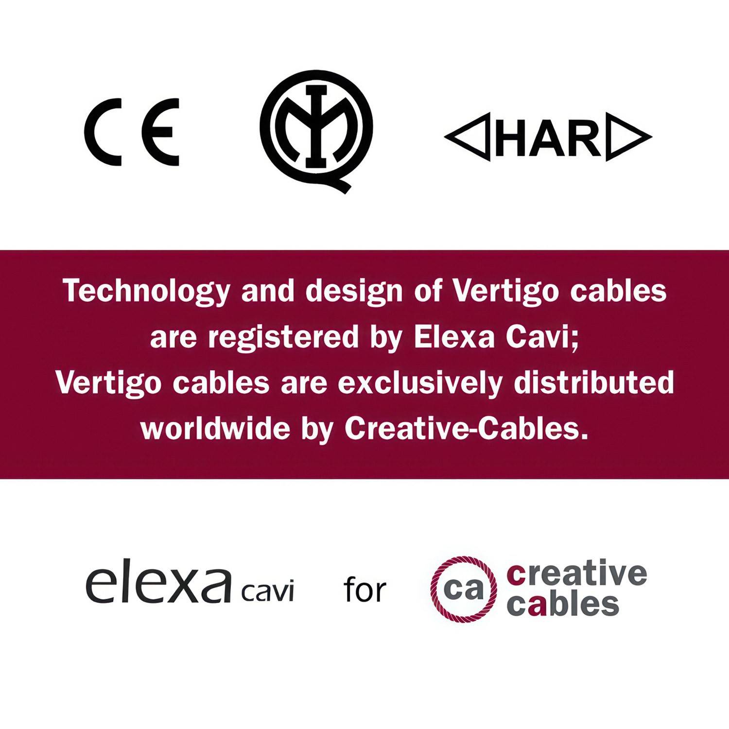 Cotton Melange Black Vertigo Textile Cable - The Original Creative-Cables - ERC37 round 2x0.75mm / 3x0.75mm