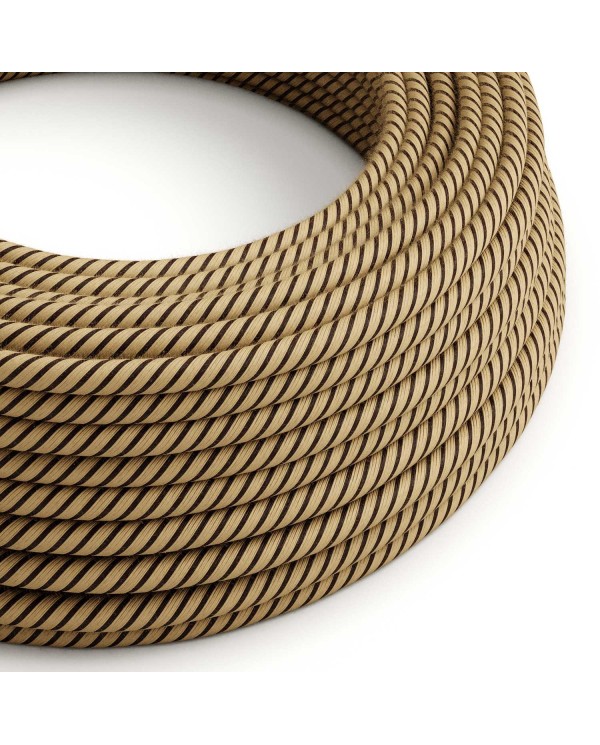 Cotton and Jute Tobacco Vertigo Textile Cable - The Original Creative-Cables - ERD21 round 2x0.75mm / 3x0.75mm