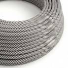Glossy White and Slate Vertigo Textile Cable - The Original Creative-Cables - ERM37 round 2x0.75mm / 3x0.75mm