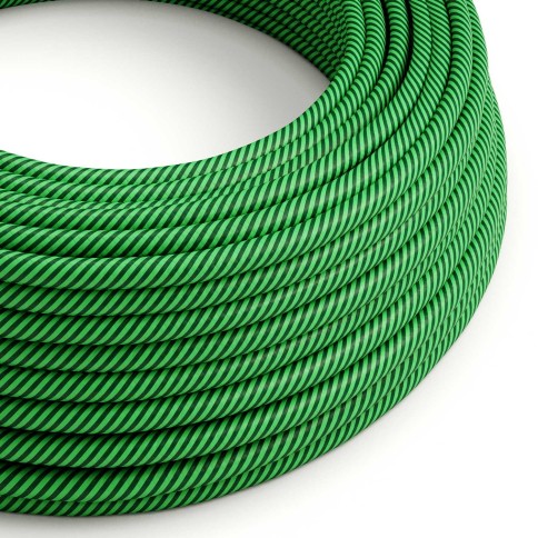 Glossy Kiwi and Glossy Forest Green Vertigo Textile Cable - The Original Creative-Cables - ERM48 round 2x0.75mm / 3x0.75mm