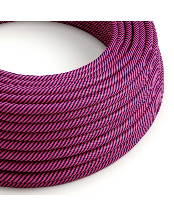 Glossy Pink and Dark Purple Vertigo Textile Cable - The Original Creative-Cables - ERM50 round 2x0.75mm / 3x0.75mm