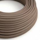 Glossy Sand and Dark Brown Vertigo Textile Cable - The Original Creative-Cables - ERM51 round 2x0.75mm / 3x0.75mm