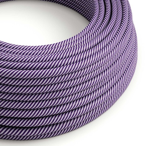 Glossy Lavender and Dark Purple Vertigo Textile Cable - The Original Creative-Cables - ERM52 round 2x0.75mm / 3x0.75mm