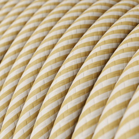 Glossy Cream and Hazelnut Vertigo Textile Cable - The Original Creative-Cables - ERM53 round 2x0.75mm / 3x0.75mm