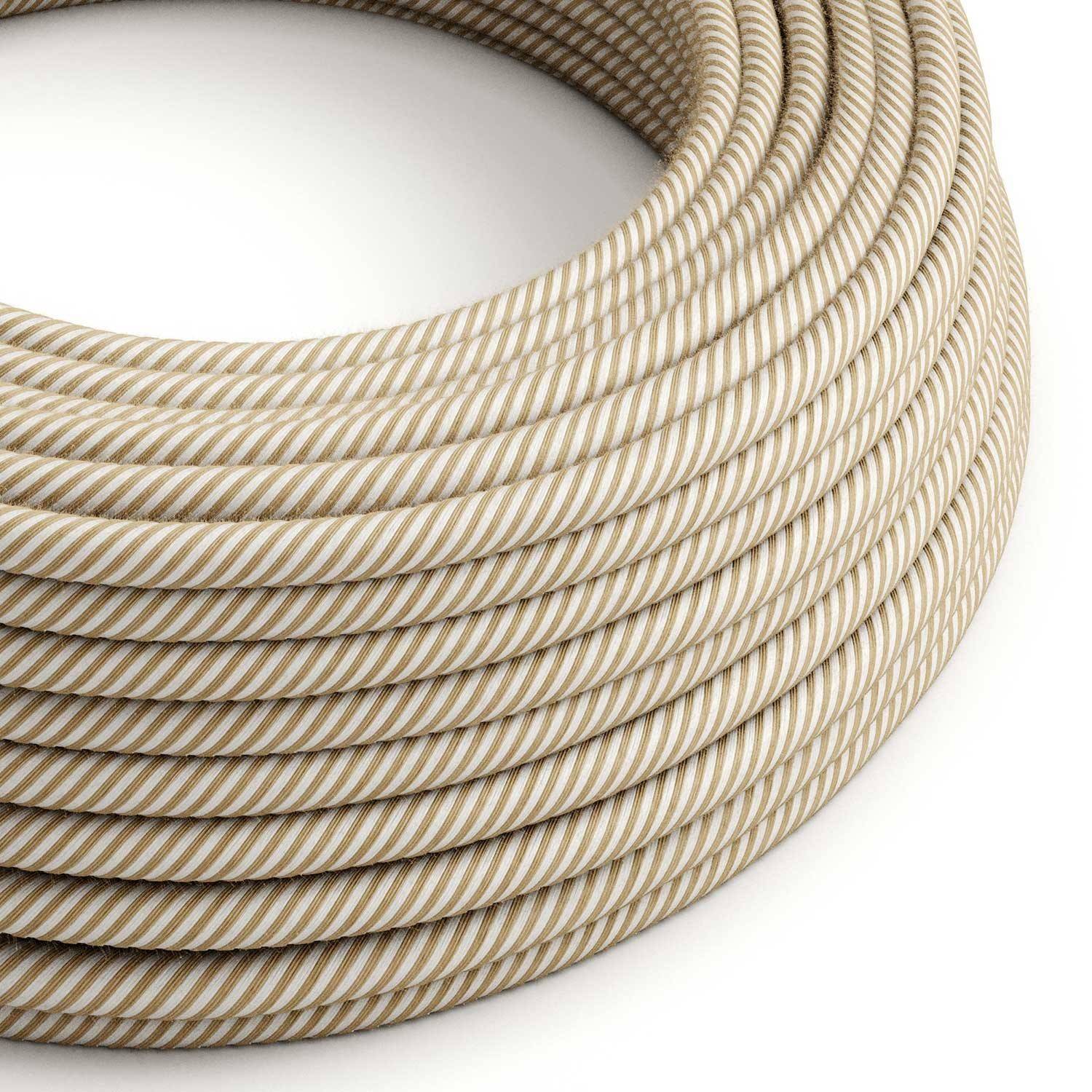 Cotton and Natural Jute Vertigo Textile Cable - The Original Creative-Cables - ERN07 round 2x0.75mm / 3x0.75mm