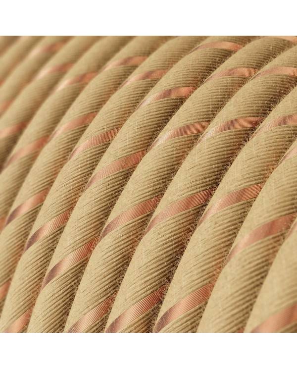 Jute with Copper Wire Beige Textile Cable - The Original Creative-Cables - ERR04 Round 3x0.75mm