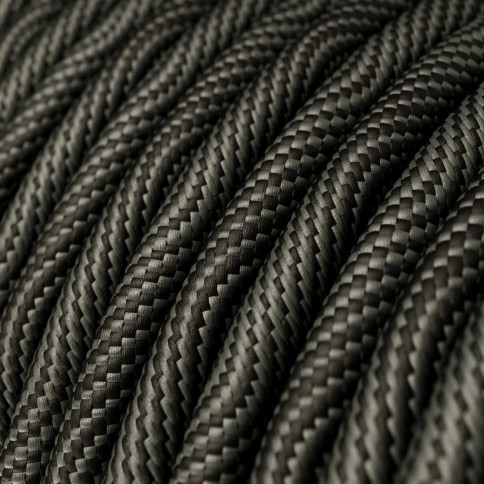 Glossy Black and Grey Optical Vertigo Textile Cable - The Original Creative-Cables - ERM67 round 2x0.75mm / 3x0.75mm
