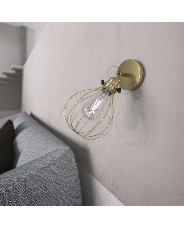 Fermaluce Metal 90°, adjustable metal wall flush light with Drop lampshade