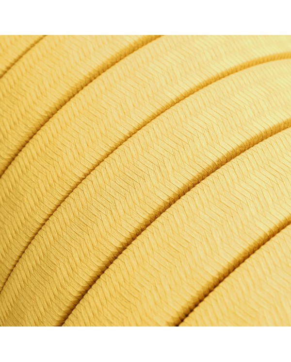 Electric cable for String Lights, covered by Rayon fabric Yellow CM10