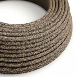 UV resistant round electric cable with natural Brown SN04 linen lining for outdoor use - Compatible with Eiva Outdoor IP65