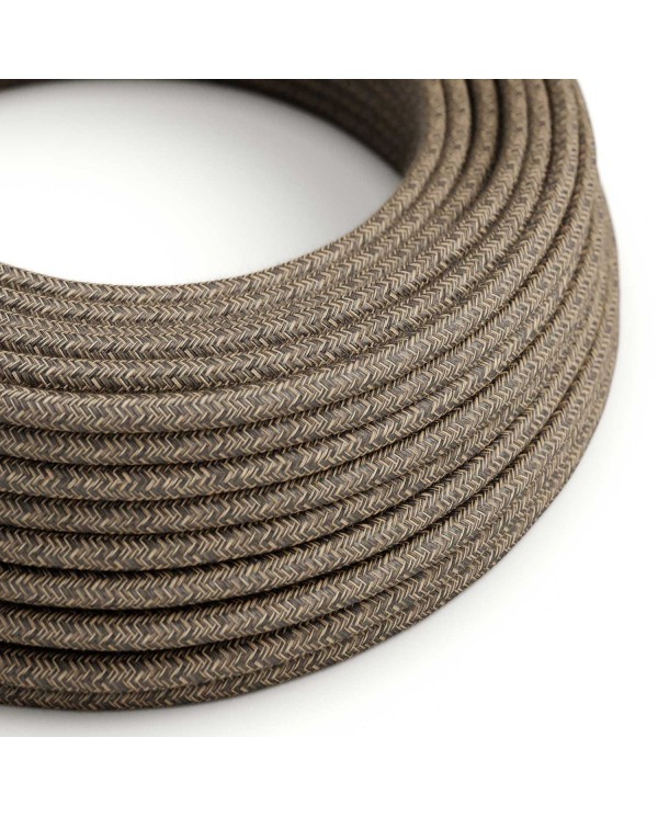 UV resistant round electric cable with natural Brown SN04 linen lining for outdoor use - Compatible with Eiva Outdoor IP65