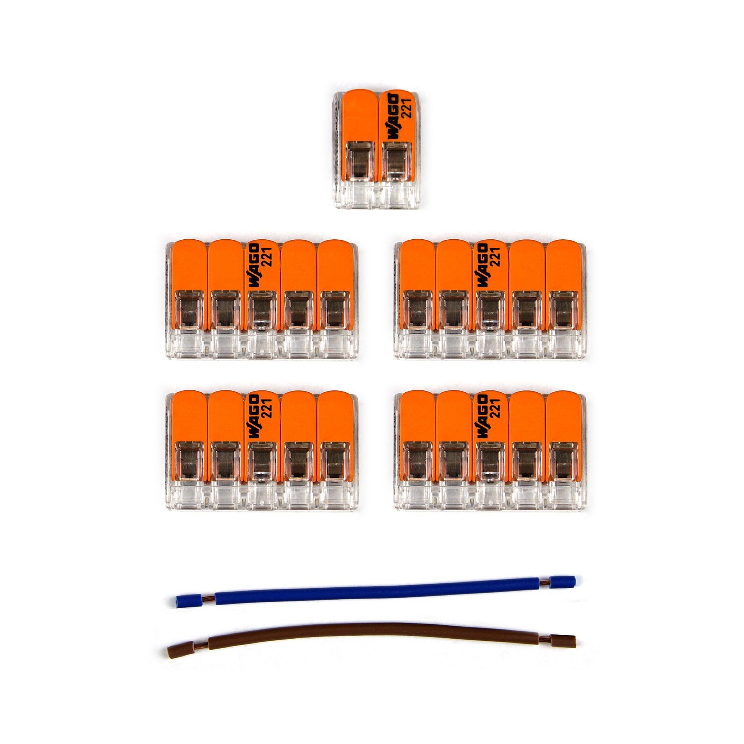 WAGO connector kit compatible with 2x cable for 7 hole ceiling rose