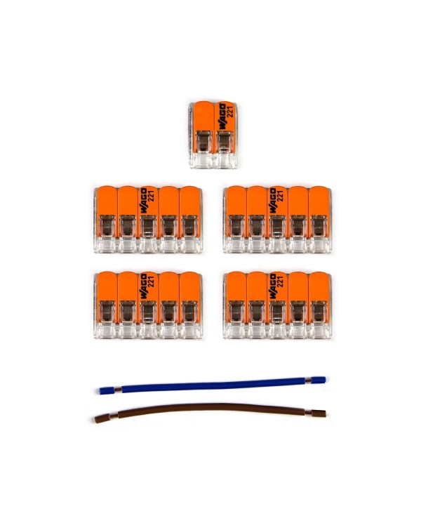WAGO connector kit compatible with 2x cable for 7 hole ceiling rose