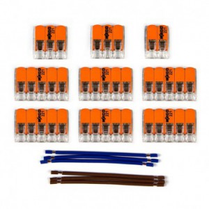 WAGO connector kit compatible with 2x cable for 11 hole ceiling rose