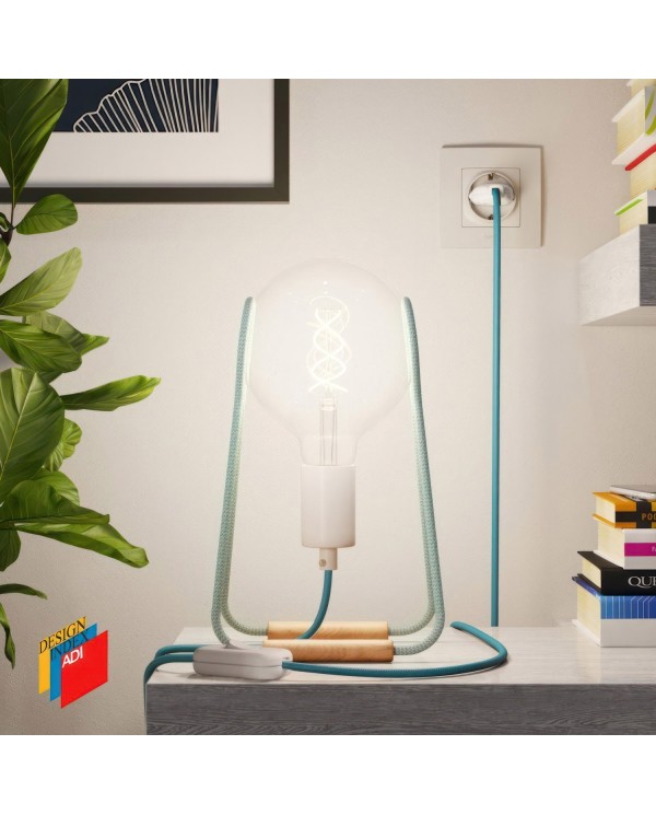 Taché Metal, table lamp complete with a fabric cable, switch and two-pin plug